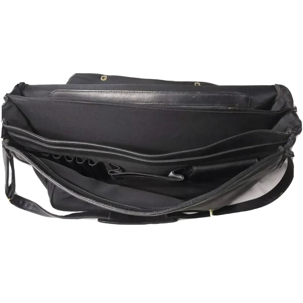 Vintage Boulder Ridge Leather Briefcase Black Shoulder Bag Messenger